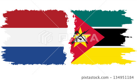 Mozambique and Netherlands grunge flags connection vector Mozambique and Netherlands grunge flags connection vector 134951184