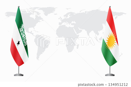 Somaliland and Kurdistan flags for official meeting 134951212