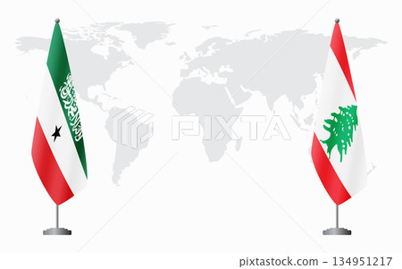 Somaliland and Lebanon flags for official meeting Somaliland and Lebanon flags for official meeting 134951217