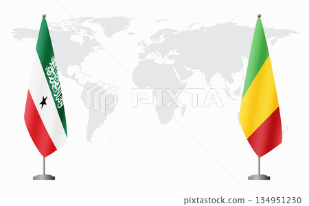 Somaliland and Mali flags for official meeting Somaliland and Mali flags for official meeting 134951230