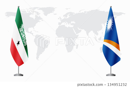 Somaliland and Marshall Islands flags for official meeting Somaliland and Marshall Islands flags for official meeting 134951232
