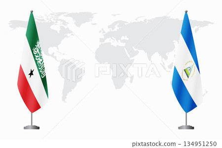Somaliland and Nicaragua flags for official meeting Somaliland and Nicaragua flags for official meeting 134951250