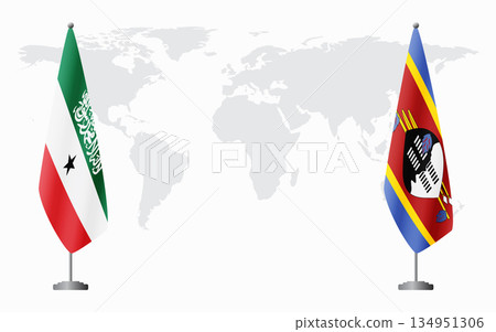 Somaliland and Kingdom of eSwatini - Swaziland flags for offi Somaliland and Kingdom of eSwatini - Swaziland flags for offi 134951306