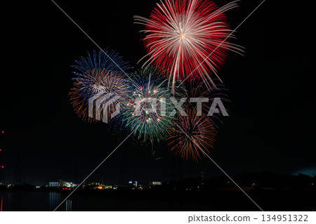 Scenes from the Atsumi Peninsula Fireworks Festival in Tahara City (Aichi Prefecture) Scenes from the Atsumi Peninsula Fireworks Festival in Tahara City (Aichi Prefecture) 134951322