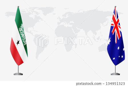Somaliland and Australia flags for official meeting Somaliland and Australia flags for official meeting 134951323