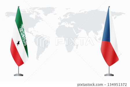 Somaliland and Czech Republic flags for official meeting Somaliland and Czech Republic flags for official meeting 134951372