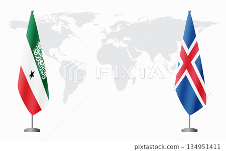 Somaliland and Iceland flags for official meeting Somaliland and Iceland flags for official meeting 134951411