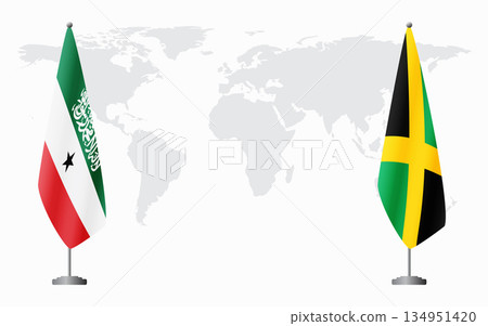 Somaliland and Jamaica flags for official meeting Somaliland and Jamaica flags for official meeting 134951420