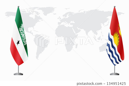 Somaliland and Kiribati flags for official meeting Somaliland and Kiribati flags for official meeting 134951425