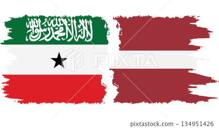 Latvia and Somaliland grunge flags connection vector Latvia and Somaliland grunge flags connection vector 134951426