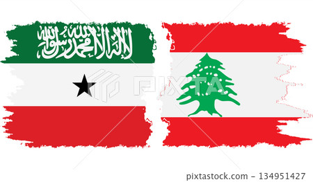 Lebanon and Somaliland grunge flags connection vector Lebanon and Somaliland grunge flags connection vector 134951427