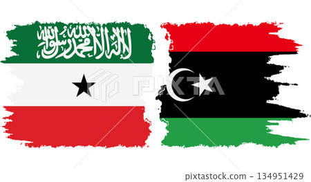 Libya and Somaliland grunge flags connection vector Libya and Somaliland grunge flags connection vector 134951429