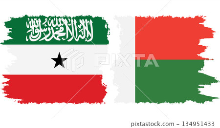 Madagascar and Somaliland grunge flags connection vector Madagascar and Somaliland grunge flags connection vector 134951433