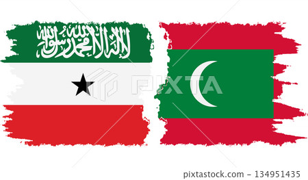 Maldives and Somaliland grunge flags connection vector Maldives and Somaliland grunge flags connection vector 134951435