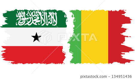 Mali and Somaliland grunge flags connection vector Mali and Somaliland grunge flags connection vector 134951436