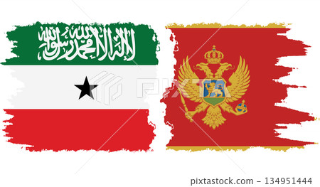 Montenegro and Somaliland grunge flags connection vector Montenegro and Somaliland grunge flags connection vector 134951444