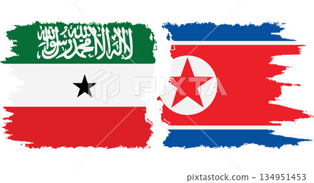 North Korea and Somaliland grunge flags connection vector North Korea and Somaliland grunge flags connection vector 134951453