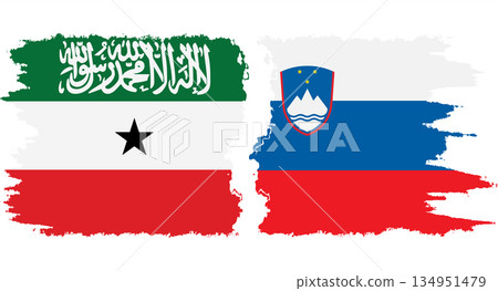 Slovenia and Somaliland grunge flags connection vector 134951479