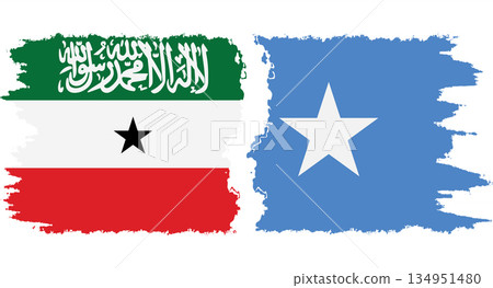 Somalia and Somaliland grunge flags connection vector Somalia and Somaliland grunge flags connection vector 134951480