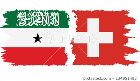 Switzerland and Somaliland grunge flags connection vector 134951488