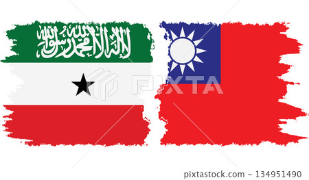 Taiwan and Somaliland grunge flags connection vector Taiwan and Somaliland grunge flags connection vector 134951490