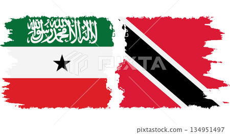Trinidad and Tobago and Somaliland grunge flags connection vector Trinidad and Tobago and Somaliland grunge flags connection vector 134951497