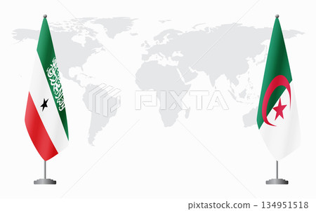Somaliland and Algeria flags for official meeting Somaliland and Algeria flags for official meeting 134951518