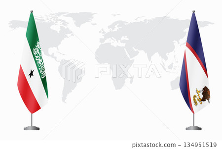 Somaliland and American Samoa flags for official meeting 134951519