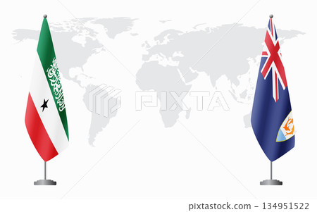 Somaliland and Anguilla flags for official meeting Somaliland and Anguilla flags for official meeting 134951522