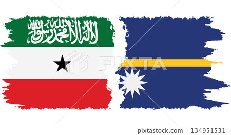Nauru and Somaliland grunge flags connection vector 134951531