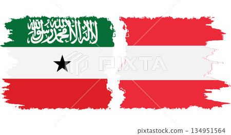 Austria and Somaliland grunge flags connection vector 134951564