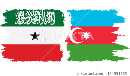 Azerbaijan and Somaliland grunge flags connection vector 134951565