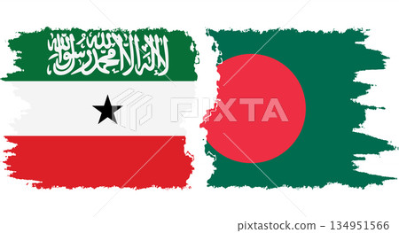 Bangladesh and Somaliland grunge flags connection vector Bangladesh and Somaliland grunge flags connection vector 134951566