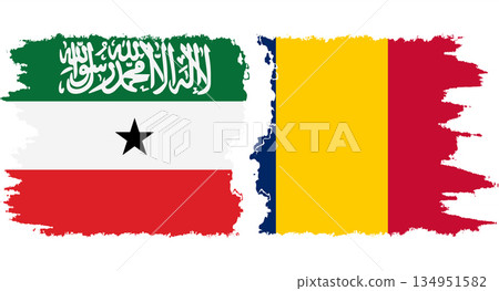 Chad and Somaliland grunge flags connection vector Chad and Somaliland grunge flags connection vector 134951582