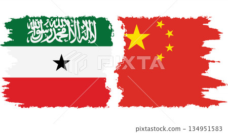 China and Somaliland grunge flags connection vector China and Somaliland grunge flags connection vector 134951583