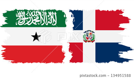Dominican Republic and Somaliland grunge flags connection vector Dominican Republic and Somaliland grunge flags connection vector 134951588