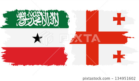 Georgia and Somaliland grunge flags connection vector Georgia and Somaliland grunge flags connection vector 134951602