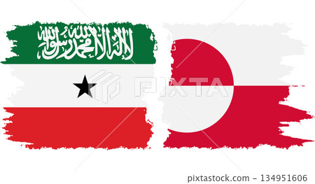 Greenland and Somaliland grunge flags connection vector Greenland and Somaliland grunge flags connection vector 134951606