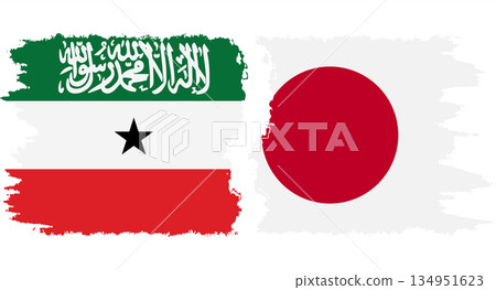 Japan and Somaliland grunge flags connection vector Japan and Somaliland grunge flags connection vector 134951623