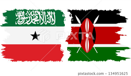 Kenya and Somaliland grunge flags connection vector Kenya and Somaliland grunge flags connection vector 134951625