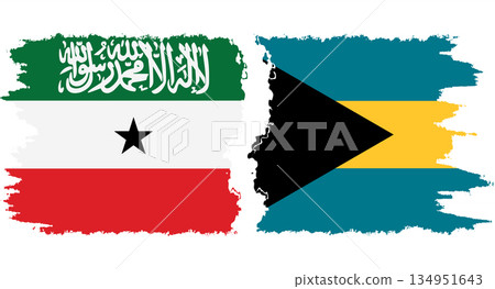 Bahamas and Somaliland grunge flags connection vector Bahamas and Somaliland grunge flags connection vector 134951643