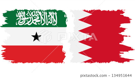 Bahrain and Somaliland grunge flags connection vector Bahrain and Somaliland grunge flags connection vector 134951644