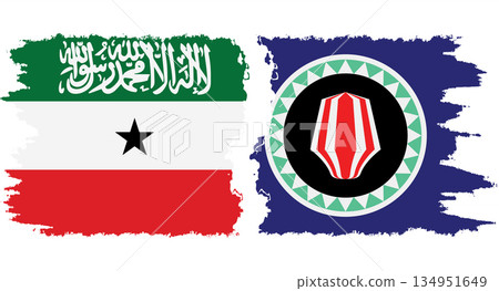 Bougainville and Somaliland grunge flags connection vector Bougainville and Somaliland grunge flags connection vector 134951649
