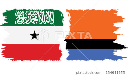 Chagos and Somaliland grunge flags connection vector Chagos and Somaliland grunge flags connection vector 134951655
