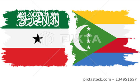 Comoros and Somaliland grunge flags connection vector Comoros and Somaliland grunge flags connection vector 134951657