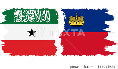 Liechtenstein and Somaliland grunge flags connection vector Liechtenstein and Somaliland grunge flags connection vector 134951685