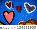 handmade hearts on flour 134951905