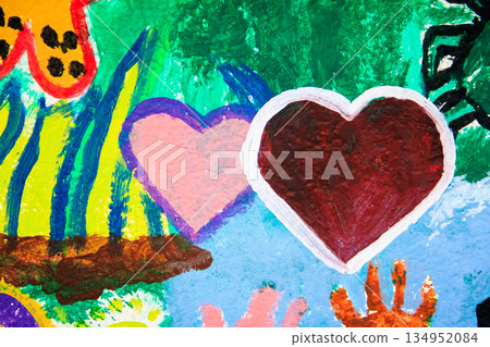 watercolor painting heart on paper watercolor painting heart on paper 134952084