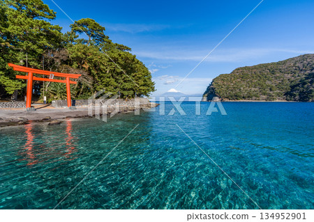 Morokuchi Shrine Torii, Suruga Bay and Mt.Fuji "Toda, Numazu City" 134952901