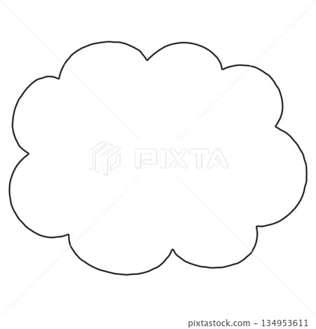 A simple, hand-drawn, horizontal speech bubble 134953611